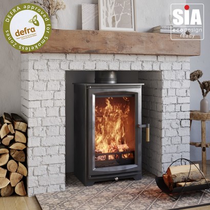 DARK GREY - Ecosy+ Hampton Highline 5kw Defra Approved - Eco Design Approved - Woodburning Stove DARK GREY - Ecosy+ Hampton Highline 5kw Defra Approved - Eco Design Approved - Woodburning Stove